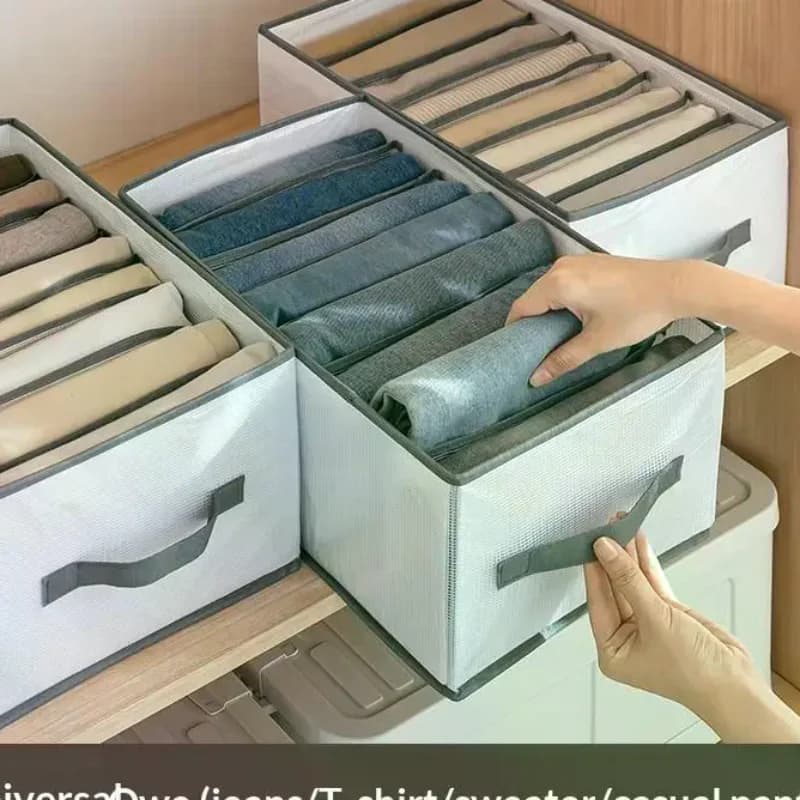 New Foldable Fabric Drawer Organizers With Handles Multi-Compartment Storage Box For Clothes Pants Bedding Closet