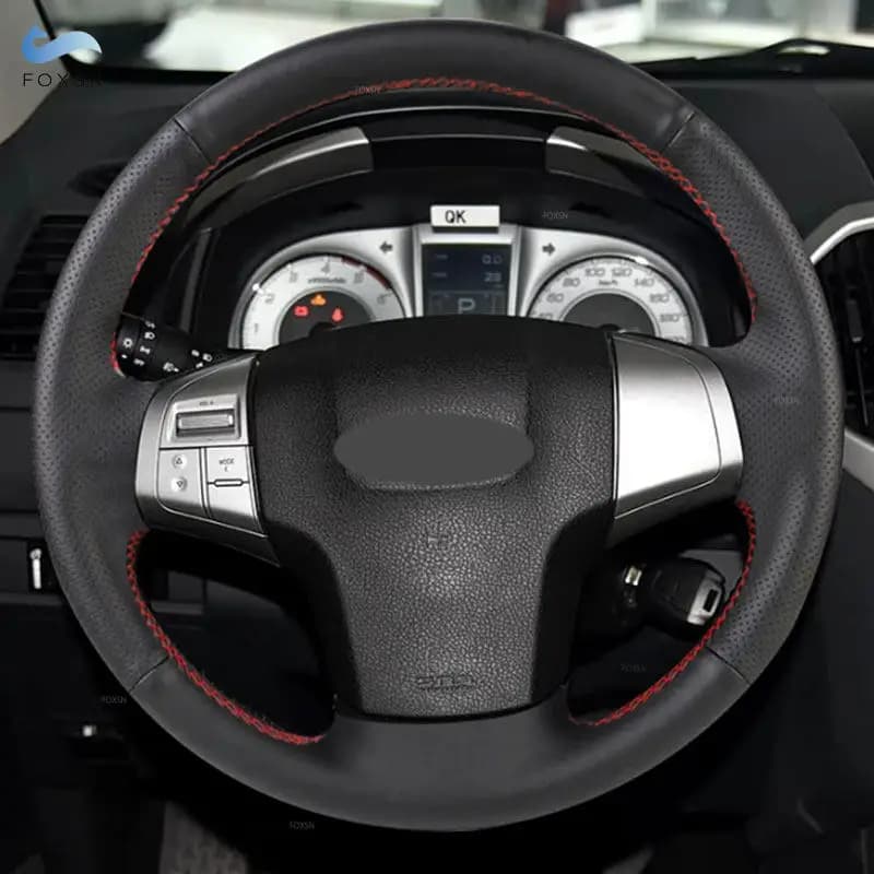 Per Isuzu D-Max MU-X 2013-2020 Holden Colorado AU 2012-2019 Coprivolante per auto in pelle traforata con accessori barra di linea