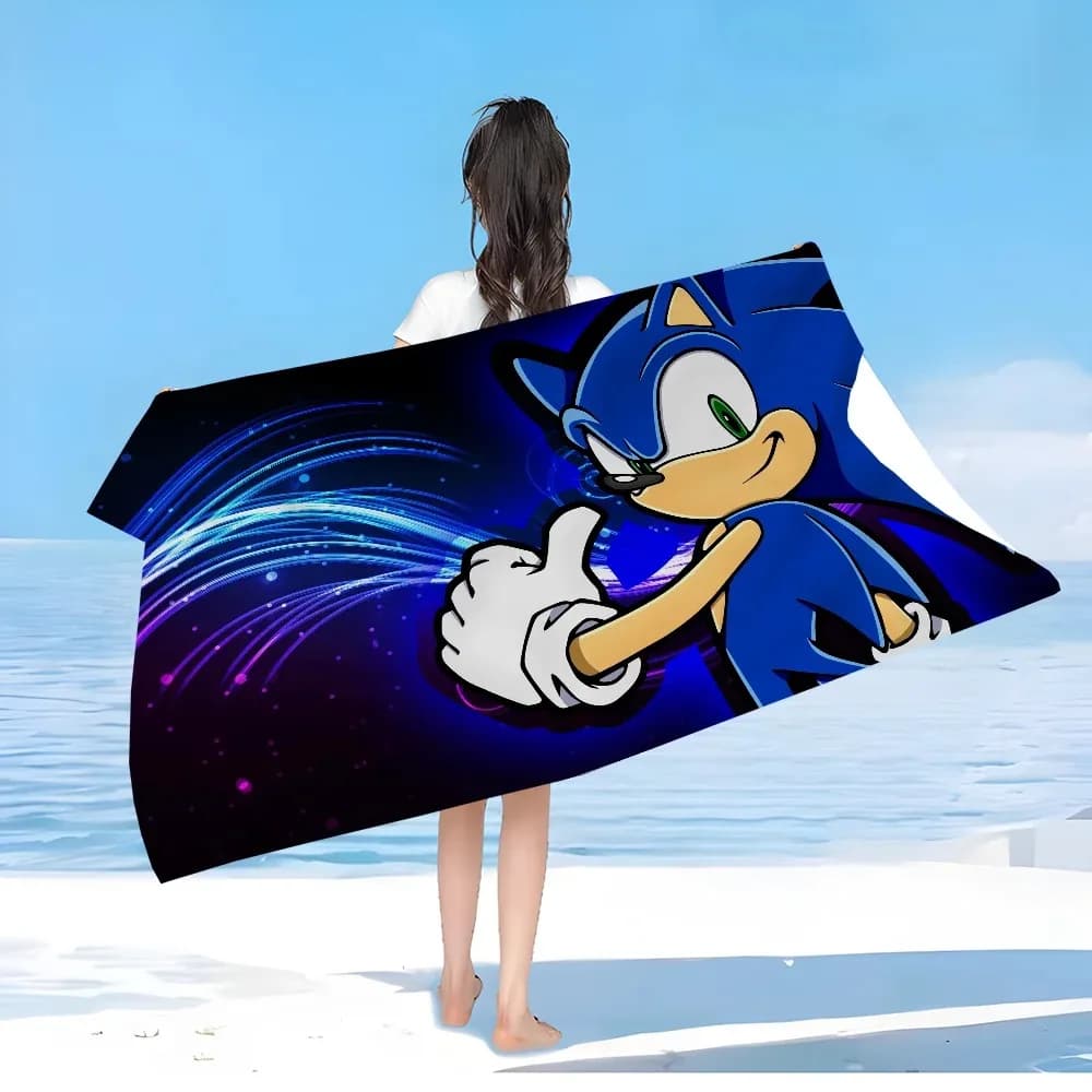 Asciugamano da Spiaggia 3D a Forma di Riccio Blu, Morbido e Assorbente, Asciugamano da Viaggio e Campeggio, Regalo per Bambini e Bambine