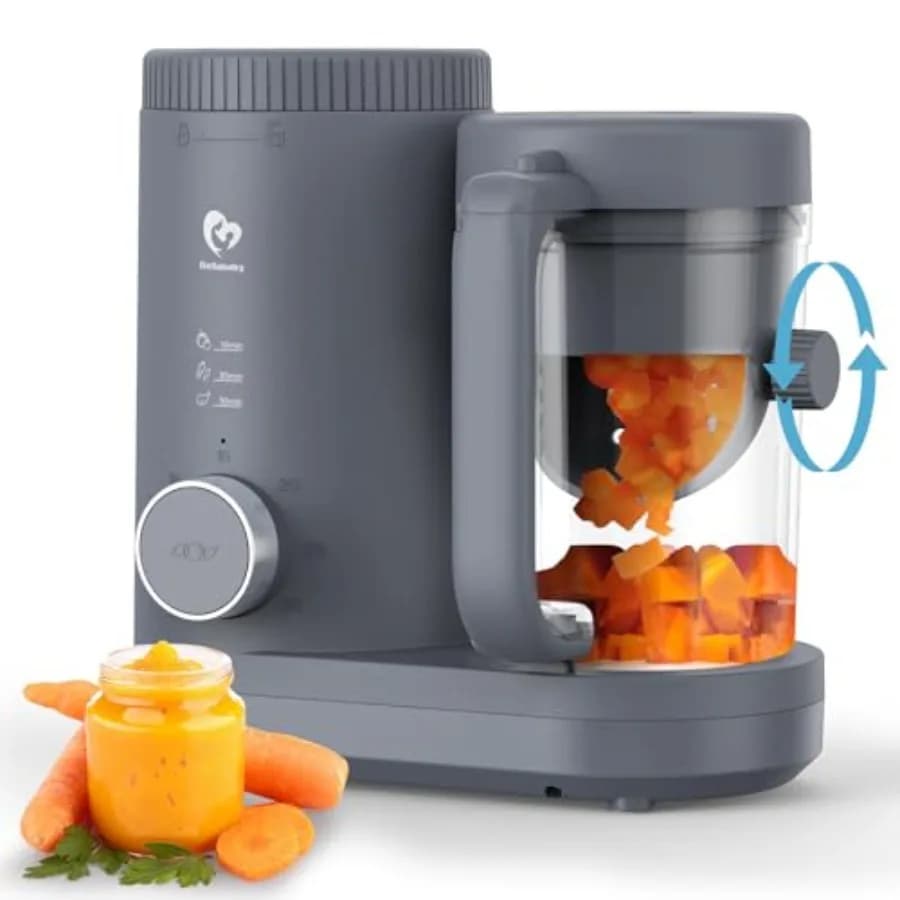 Robot da Cucina per Bambini Bellababy, Frullatore e Vaporiera con Cestello Reversibile, Funzionamento Facile con un Solo Pulsante