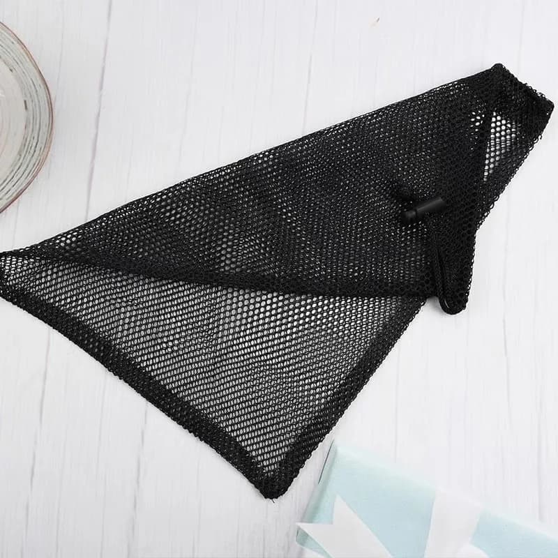 Black nylon mesh bag for children, cubic mesh bag, jump rope mesh bag, glove bag with mesh fabric coulisse
