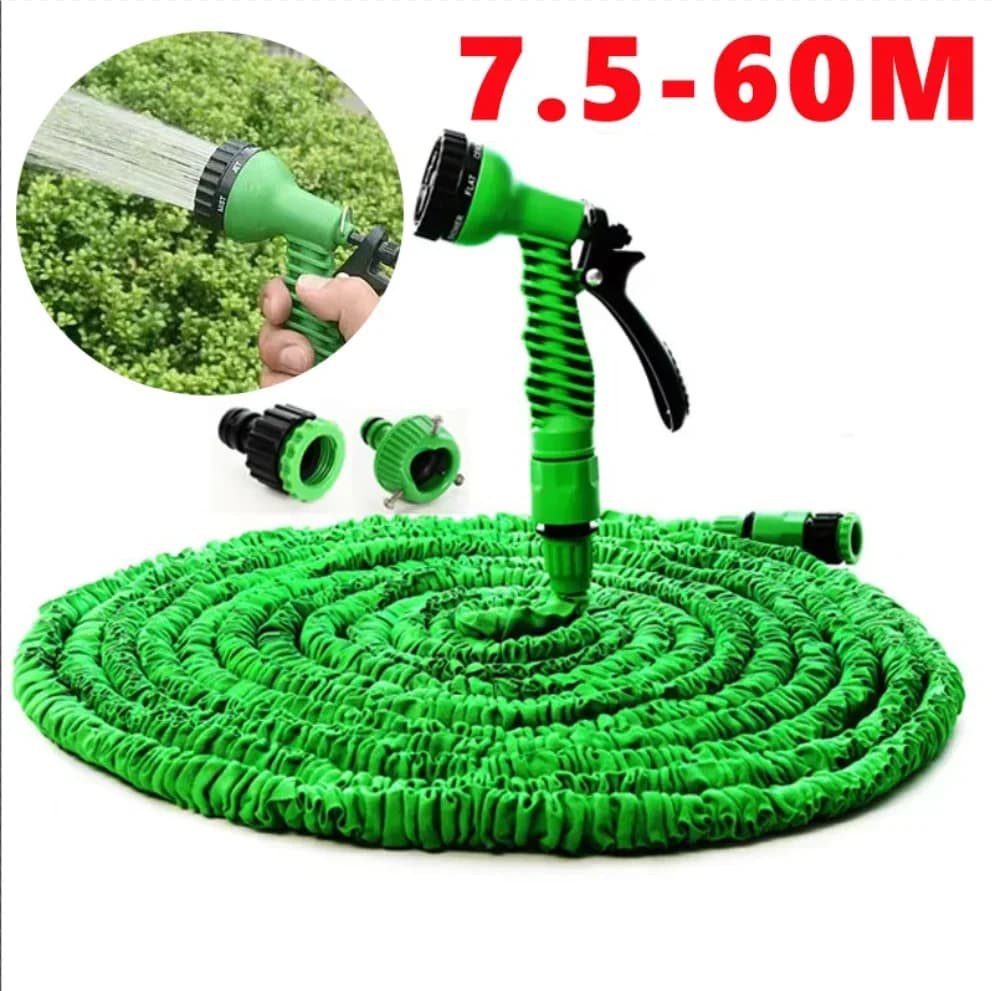 Extensible garden hose, high pressure car wash with 7 spraying functions, home garden hose for multiple uses, water gun