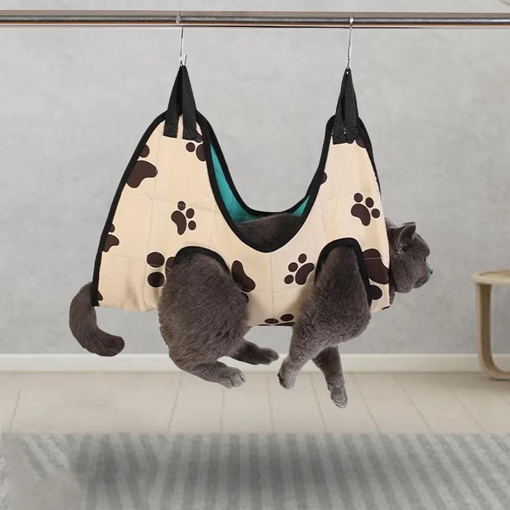 Amaca per toelettatura gatti con supporto robusto, sospensione per animali domestici per taglio unghie, toelettatura, rifinitura, bagno e letto sospeso