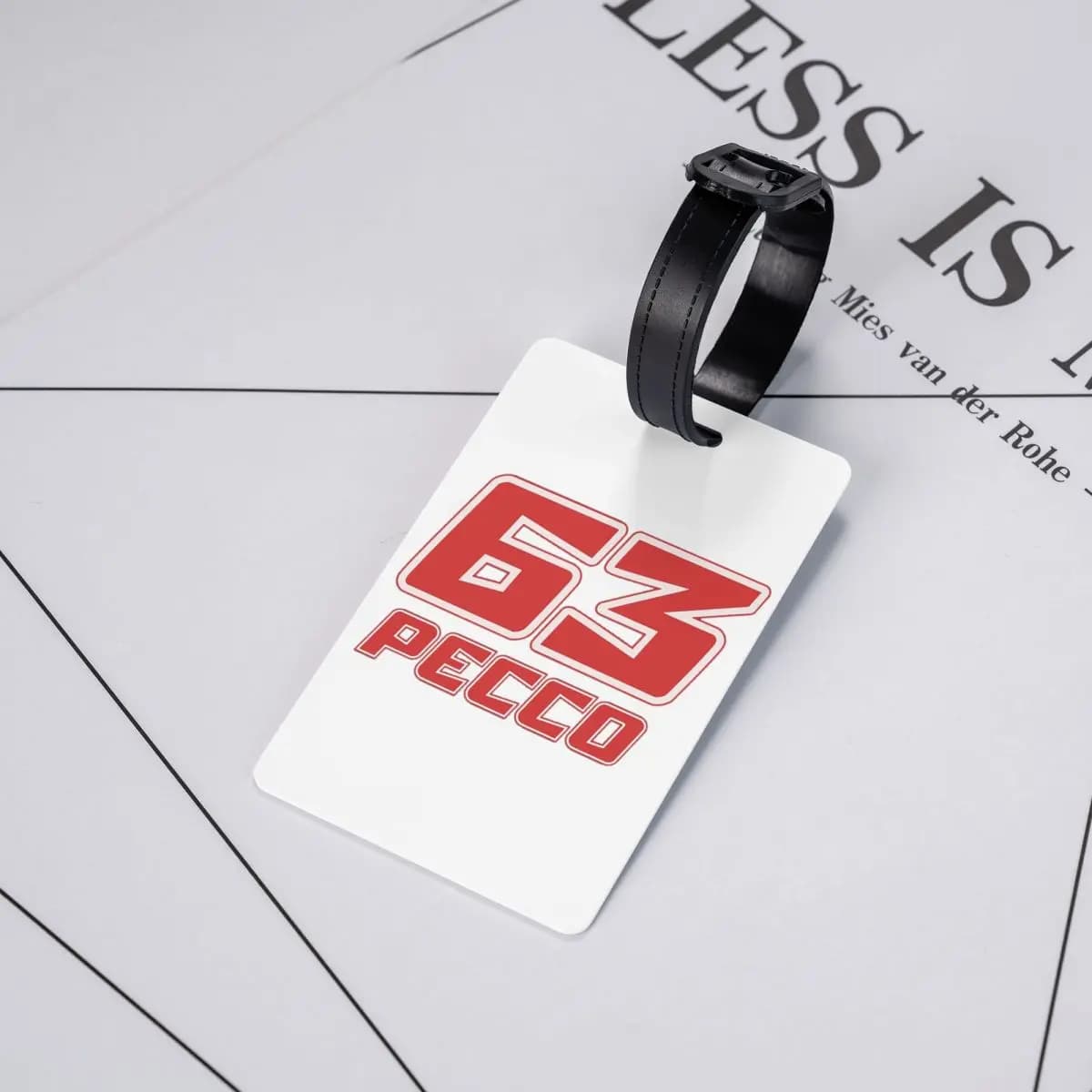 Etichette per bagagli Pecco Bagnaia 63, accessori per valigie, etichetta identificativa per bagaglio da viaggio, porta etichetta con nome e indirizzo