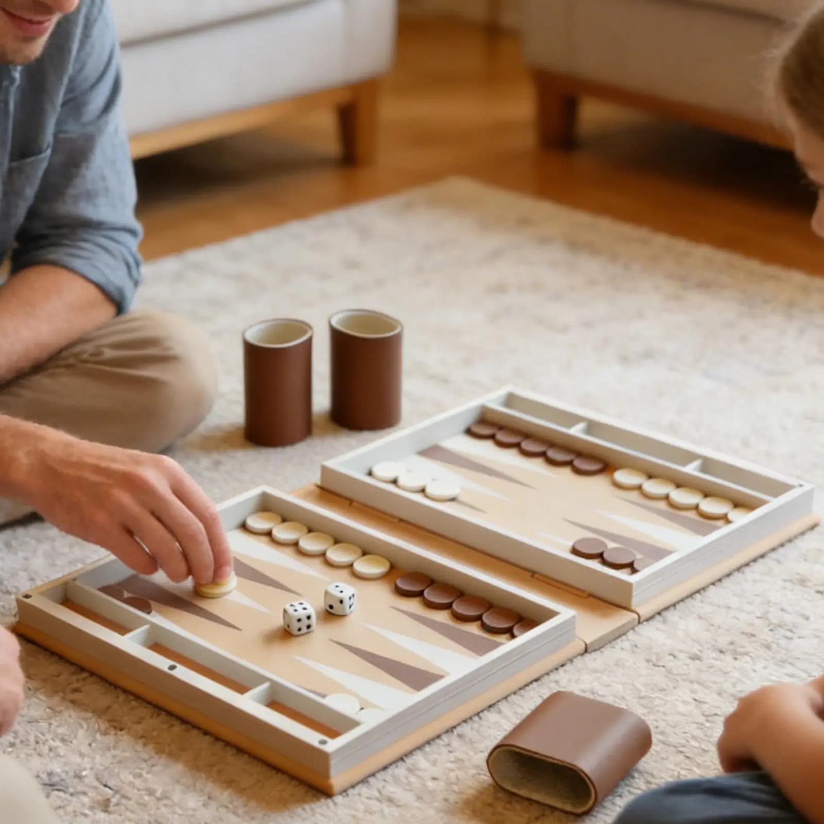 Set di Backgammon in Legno di Lusso, Scacchiera Pieghevole Grande, Gioco da Tavolo Professionale Fatto a Mano, Regalo per Famiglia