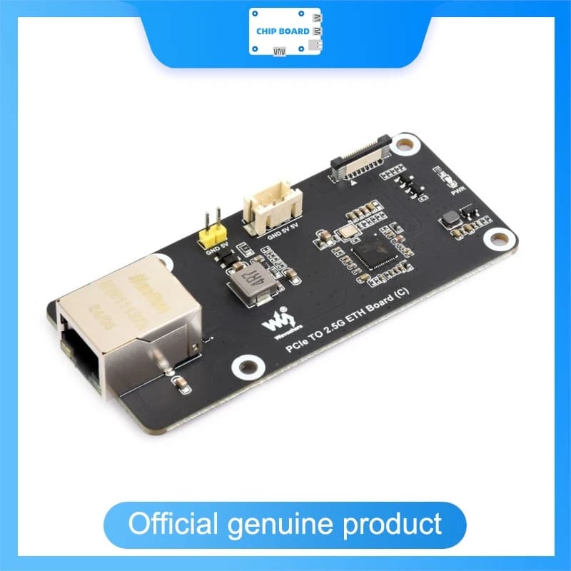 Waveshare PCIe TO 2.5G ETH (C) card for Raspberry Pi 5, supports Raspberry Pi operating system, without driver, Plug And Play