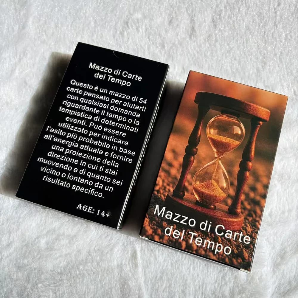 Mazzo Oracle Italian Time, 54 carte tematiche per l'autocupero, la divinazione, la previsione e la guida spirituale, 12x7 cm