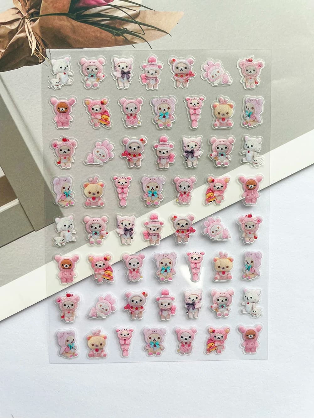 Mini Kawaii Rilakkuma PVC Poster Merci Stickers Customizeable Nail Art Greetings DIY Mobile Phone Case Laptop Gifts for Friends