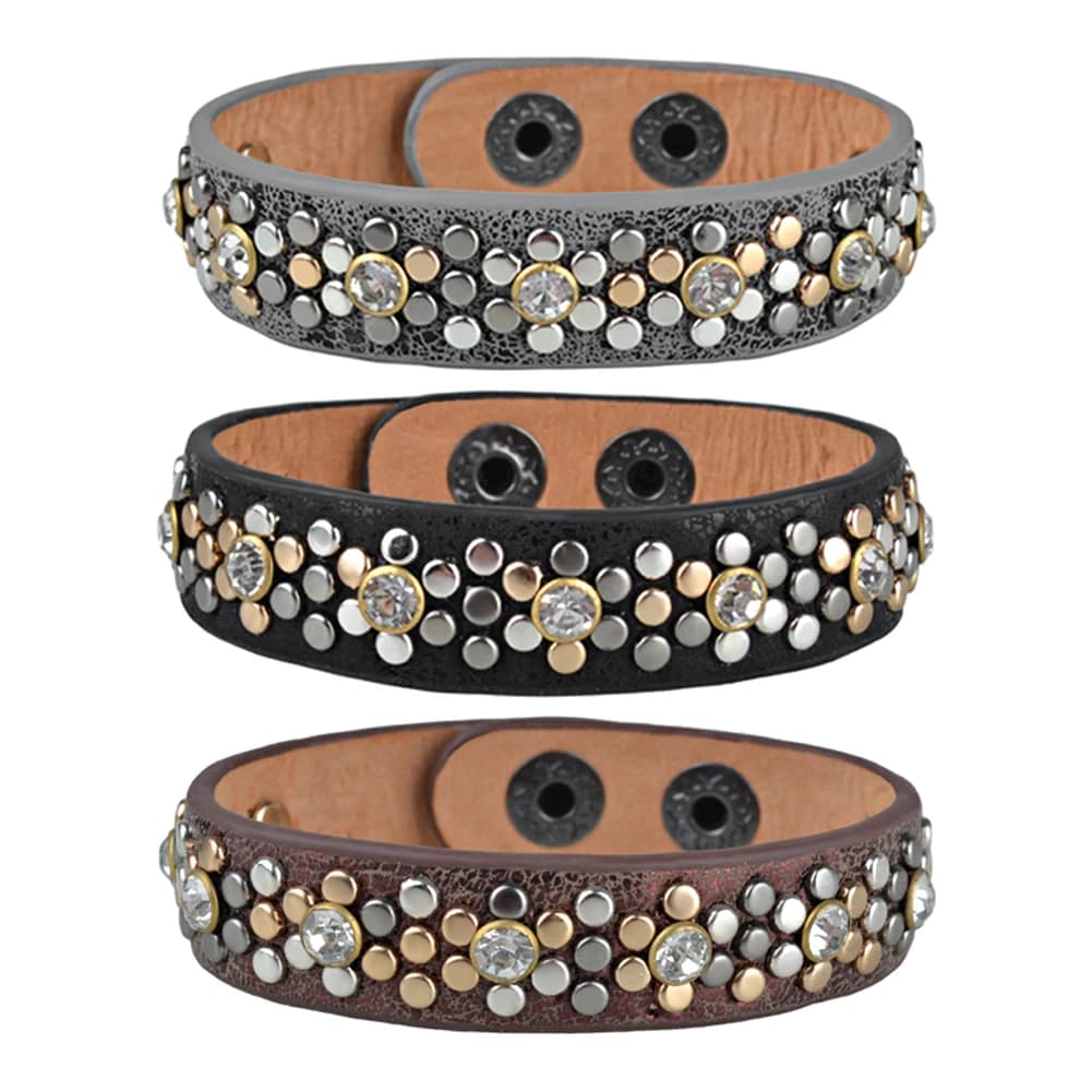 Kirykle 2023 New Women Jewelry bracciali in pelle Brand Fashion Punk Wide Rivet Cuff bracciali e braccialetti per accessori da donna