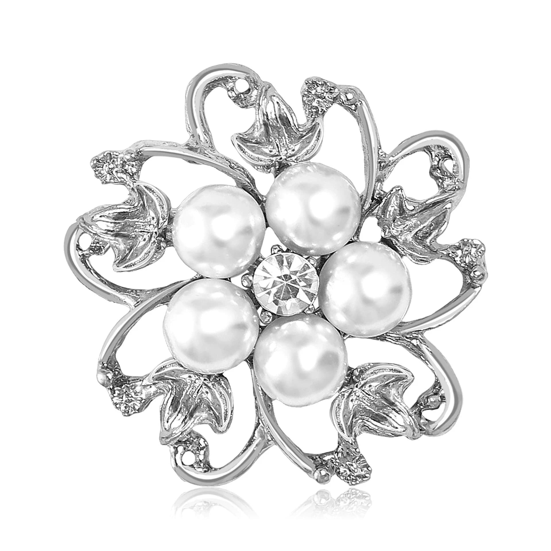 Spilla alla moda in lega di strass di perle, banchetto floreale da donna, giacca da abito da festa, accessori, gioielli, regalo di compleanno