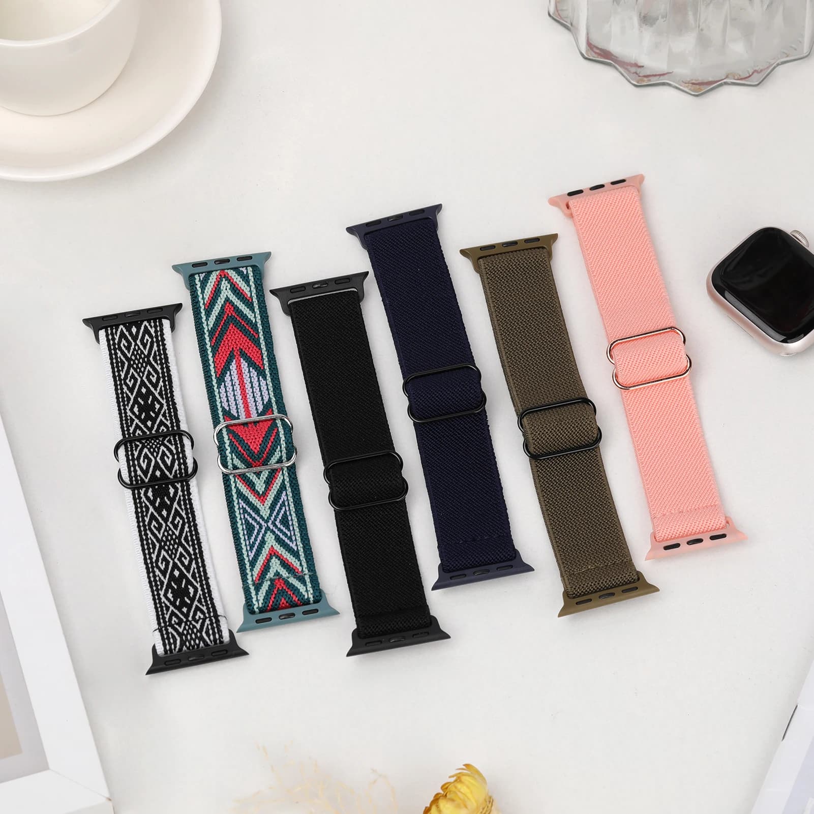 Cinturino Scrunchie per cinturino Apple Watch 42mm 44mm 41mm 45mm 38mm 40mm 49mm Bracciale in nylon elastico iWatch serie10 9 se 8 7 Ultra 2