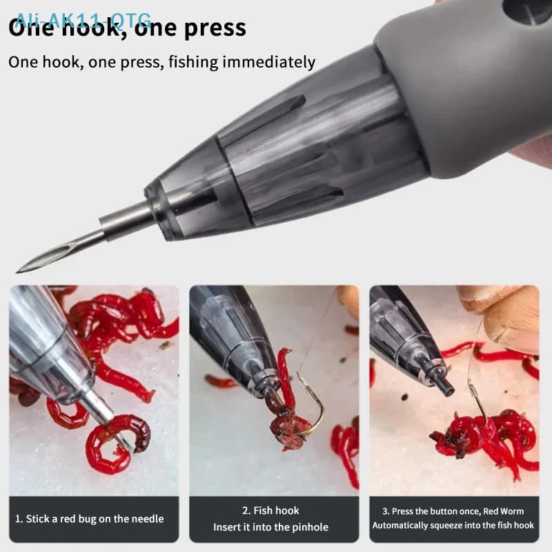 NEW Device for the attack of live baits, Device for fixing of red worms, Device for attacking baits, Pen for drilling of red worms, Fishing accessory