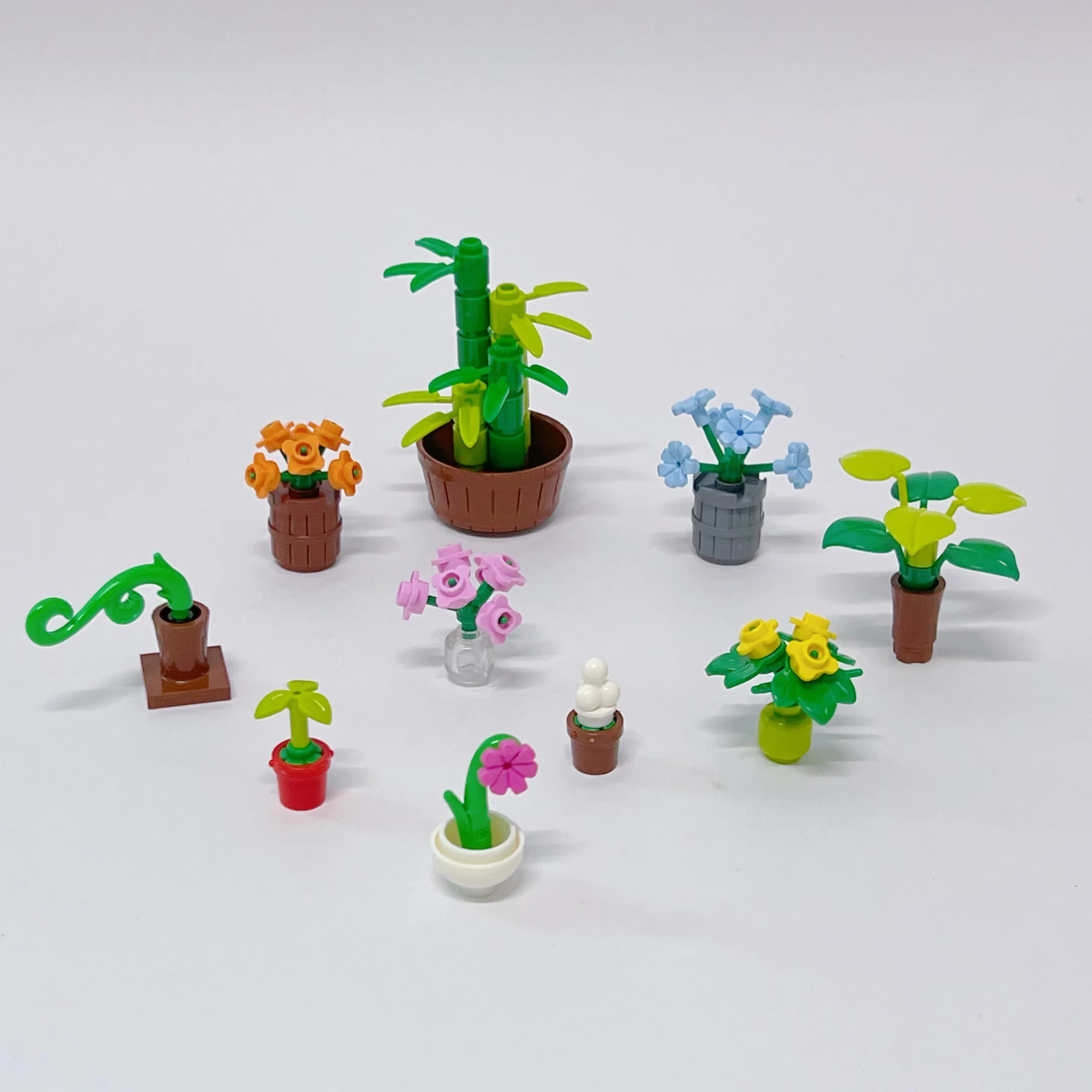 MOC Piccole piante in vaso Building Blocks Giocattoli Fiore creativo Giocattoli educativi per bambini Regali di compleanno Mattoni giocattolo fai da te