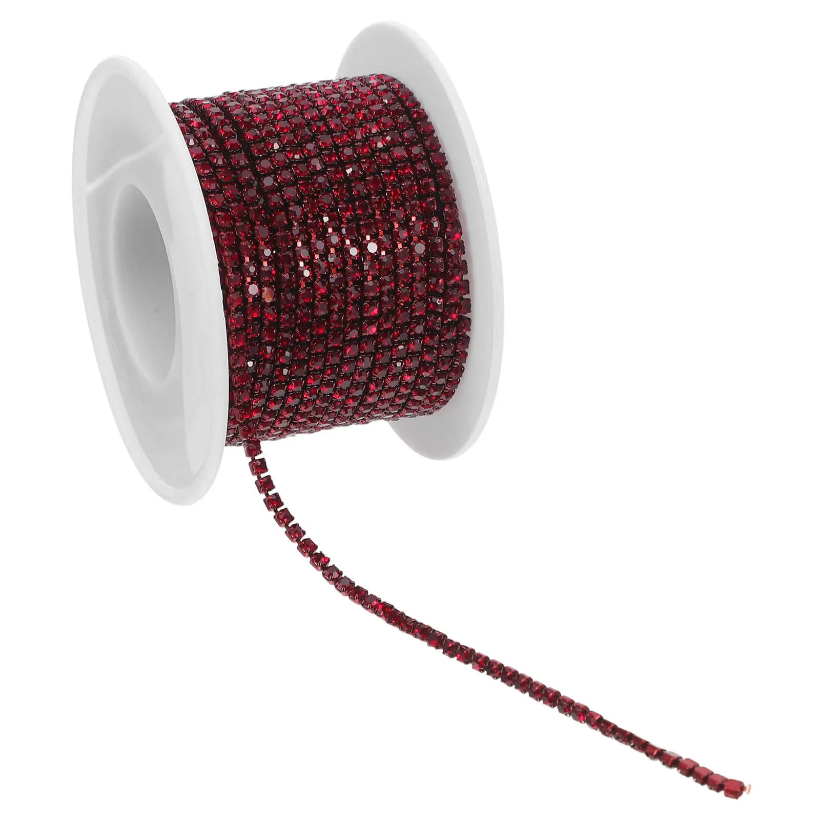 1 Rotolo Catena di Strass a Filo Singolo 2mm con Griffe a Chiusura per Cucito, Artigianato, Vestiti, Scarpe, Fai da Te, Catena di Strass per Borse, Gioielli