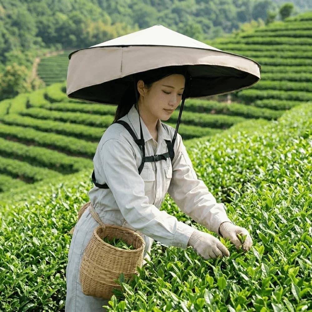 Travel Nylon Hands Free Umbrella Hat Rainproof Pongee Sun Shade Cap Portable UV Protection Head Mount Umbrella Beach