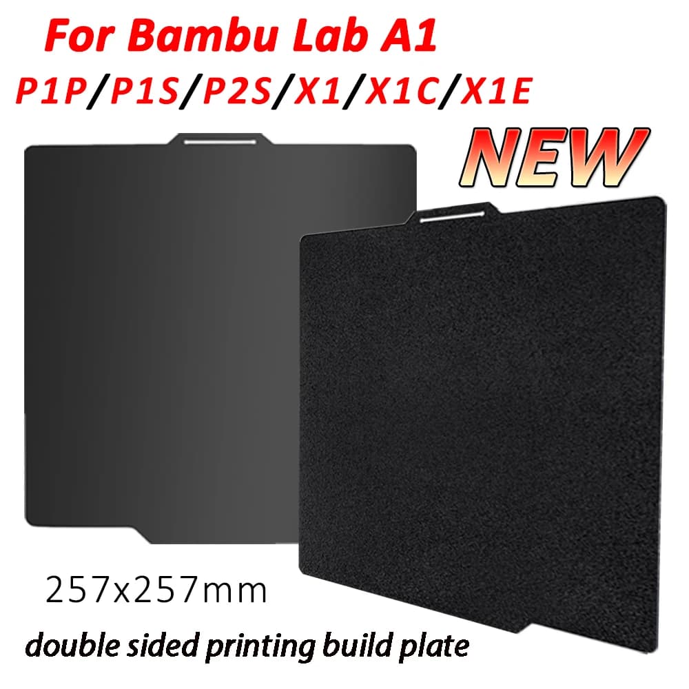 PEI Sheet For Bambulab P2S Construction Plate P1P P1S X1C X1 A1 257x257 Printing Front-Rear Bed Heated for Bambu Lab A1 X1-Carbon