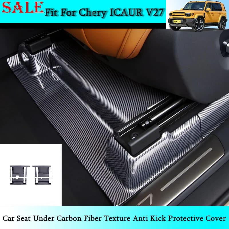 Copertura Protettiva Anti-Graffio Sottosedile in Fibra di Carbonio per Chery ICAR V27 2026 - Accessori per Modifiche Interne Auto