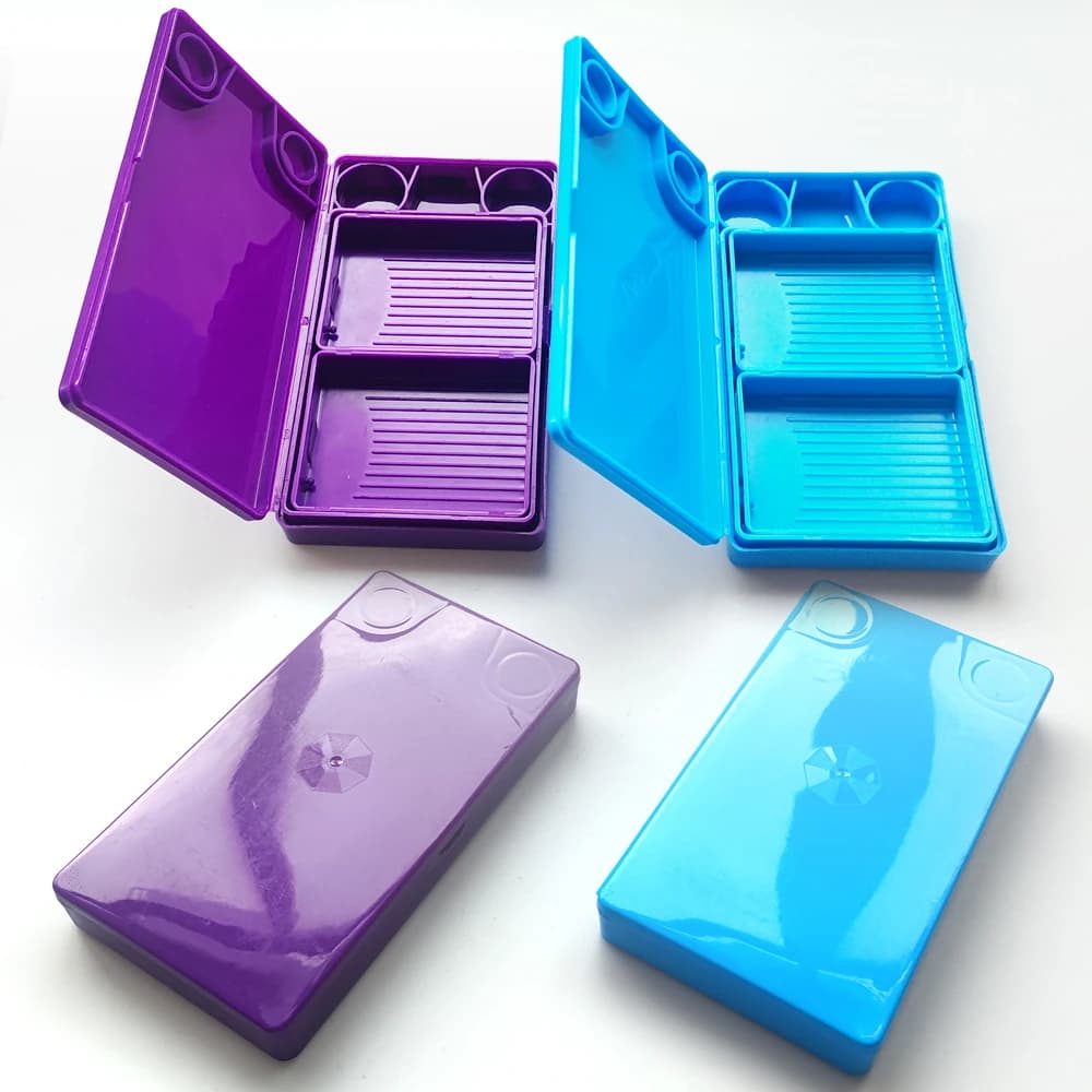 Vassoio per Diamond Painting con Coperchio, Contenitore Impilabile per Penne in Resina, Scatola Fai-da-te, Organizer per Perline, Strumenti e Accessori