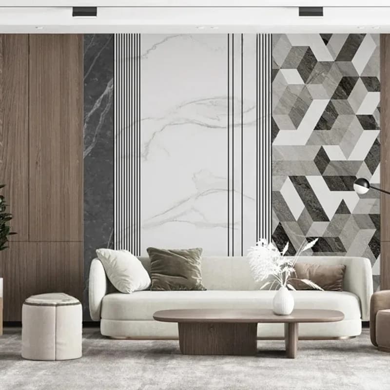 Modern Style Abstract Geometric Marble Pattern 3D Stereoscopic Wall Mural Photo Wallpaper Living Room Bedroom Background