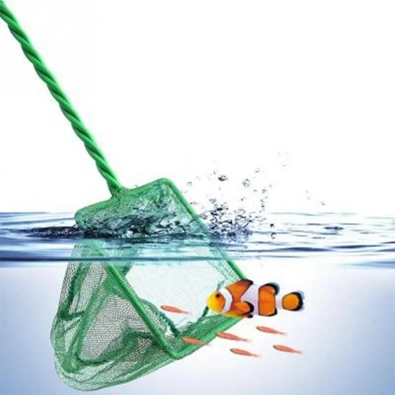 Verde portatile manico lungo quadrato acquario serbatoio da pesca guadino per pesci oggetti galleggianti strumenti per la pulizia