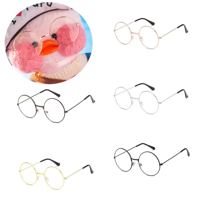 5 colori occhiali in metallo per Lalafanfan Duck Round Frame Eyewear 30cm peluche animali giocattoli accessori bambini ragazze bambole farcite Acc