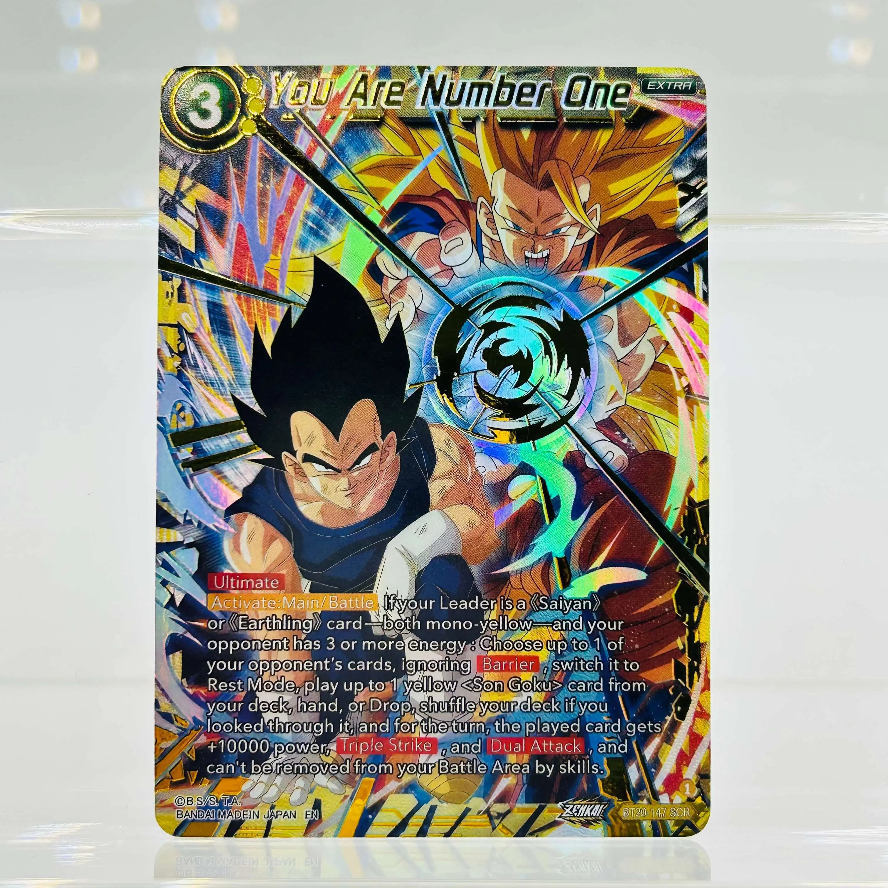 2024 Dragon Ball Super TCG BT24-147 SCR Vegeta Goku Gold Foil Texture 10 Gem Mint DBZ Carta Collezionabile