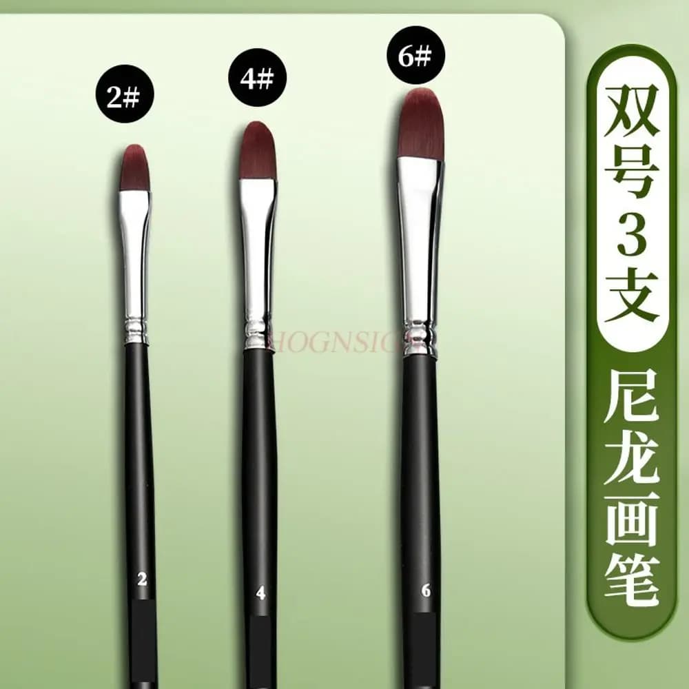 3pcs Watercolor acrylic oil painting duck tongue shaped round head brush pen, pigment nylon pen set