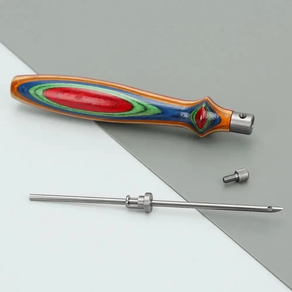 Set di aghi da punzonatura da 2,5 mm/3,5 mm/5 mm con manico in legno, penna per ricamo creativa, kit professionale per punzonatura e cucitura fai da te