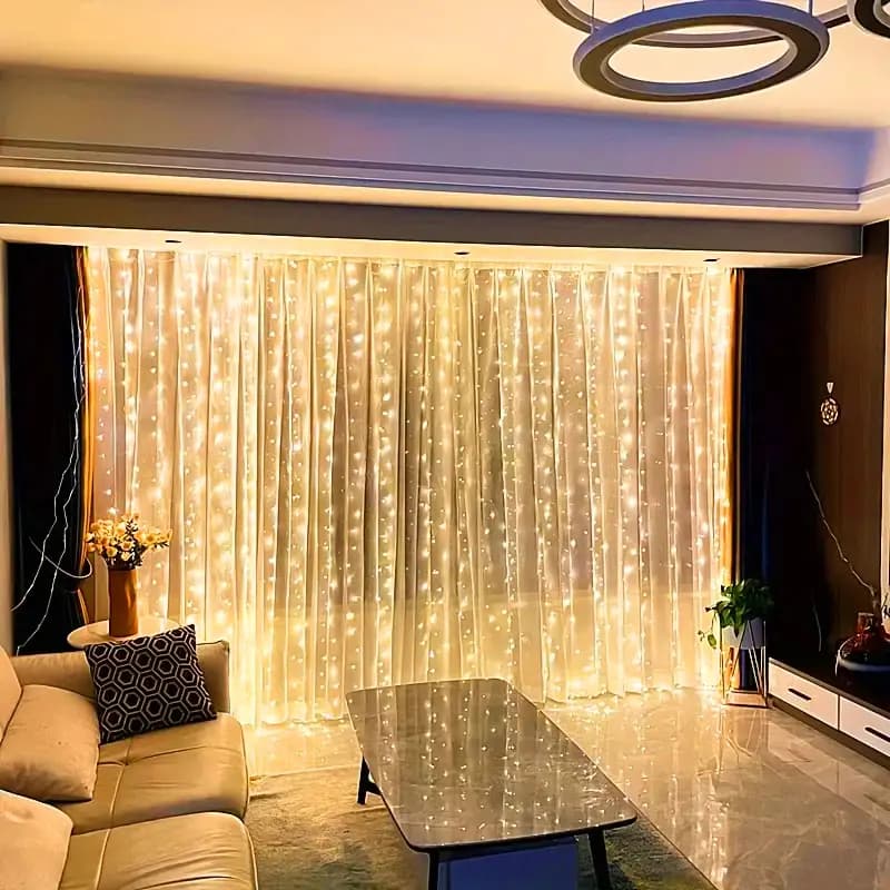 Luci a Stringa USB per Feste e Matrimoni, Ghirlanda Luminosa per Camera da Letto 3/4/6M, Tenda LED con Telecomando per Decorazioni Natalizie