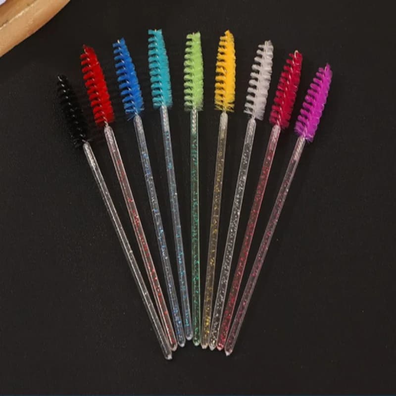 50 Disposable Appliance Parts for Mascara Crystal, Brushes for Extension Eyelashes and Eyebrows, Cosmetic Tools