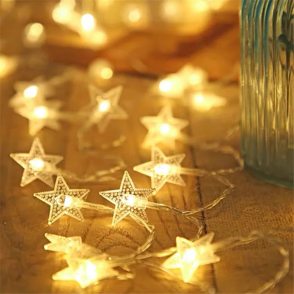 Luci a Stringa 10-80 LED, Luci a Stella, Ghirlande Luminose, Luci Fatate per Feste, Casa, Matrimoni, Compleanni, Decorazioni da Giardino, Luci da Esterno