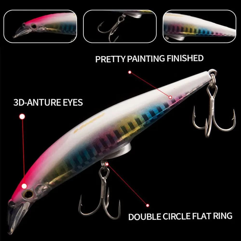 Mini VMC Treble Hook Pencil Fishing Lure Leurre Fishing Wobblers Minnow Bait Peche Whopper Isca Artificial Lures Fishing