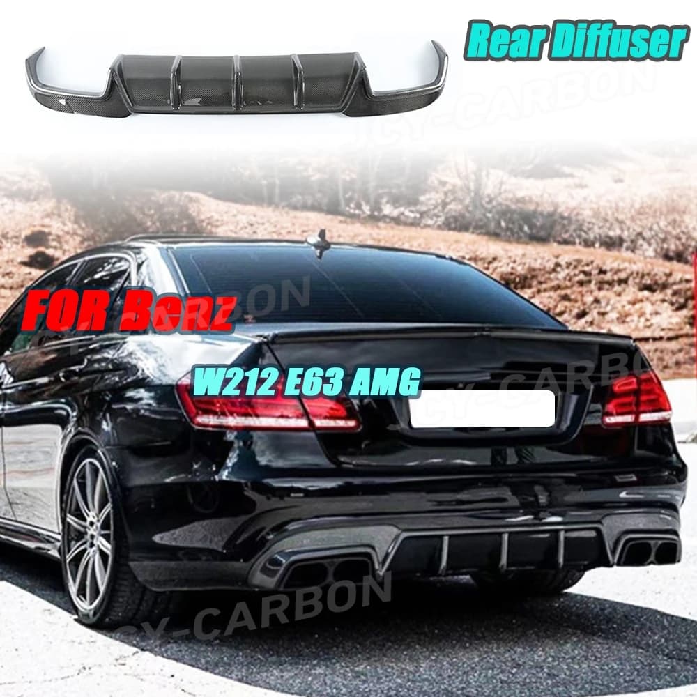 JCYECF Kit Carrozzeria Diffusore Posteriore in Vera Fibra di Carbonio per Mercedes Benz Classe E W212 E63 E260 E300 E400 E63S 2014 2015 2016 Parti Auto in FRP