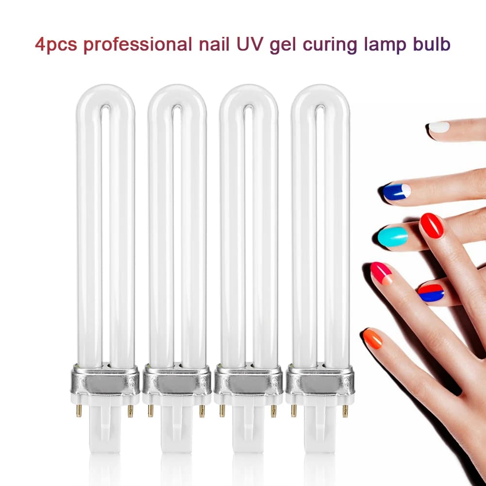 Lampadina per lampada per unghie 9W 4 pezzi/set Lampadina per asciugatrice UV per manicure 9W Tubo per polimerizzazione gel per smalto per unghie