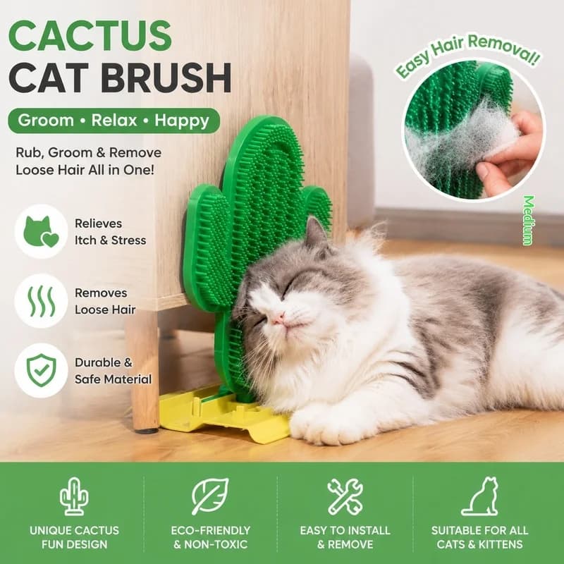 Pet Grooming Comb Cat Corner Scratcher Self Massager Hair Remover Scratching Tool For Indoor Cats