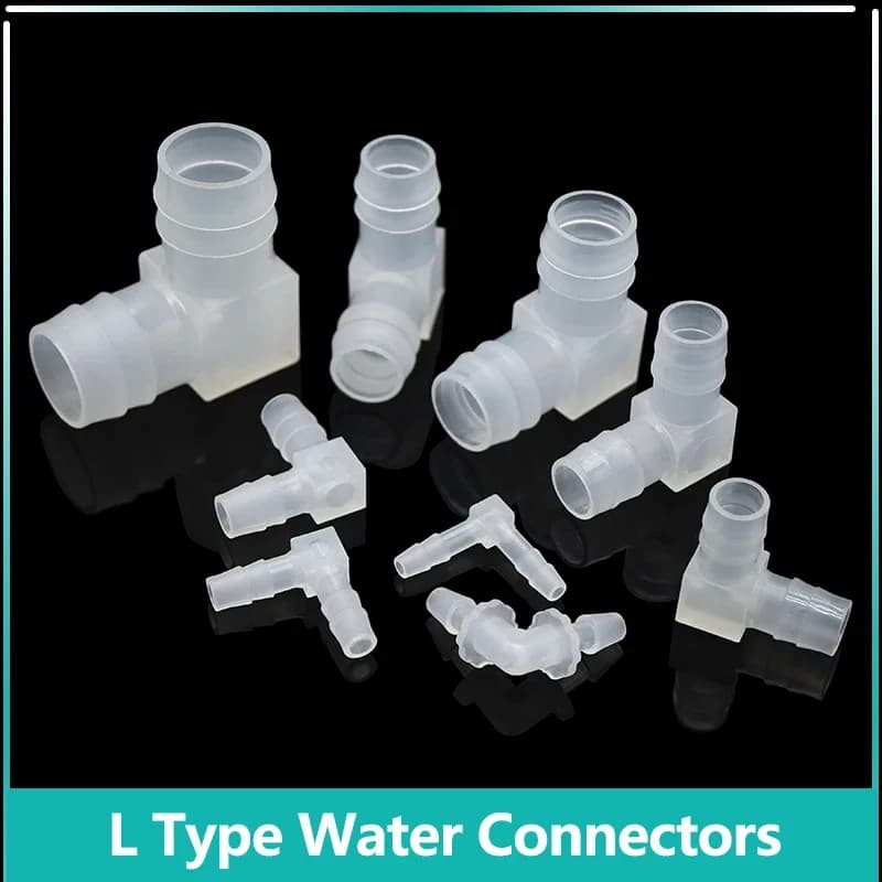 Filling Type L Water Connector folded to elbow by 90 degrees OD 4 ~ 20mm Common pipe Flexible pipe Fittings adapters Garden irrigation accessories