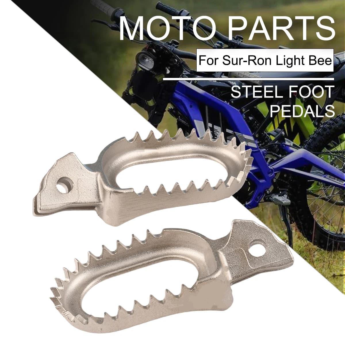 Accessori per Moto Elettriche Fuoristrada: Pedali in Acciaio Inossidabile per Sur-Ron Light Bee S e Light Bee X