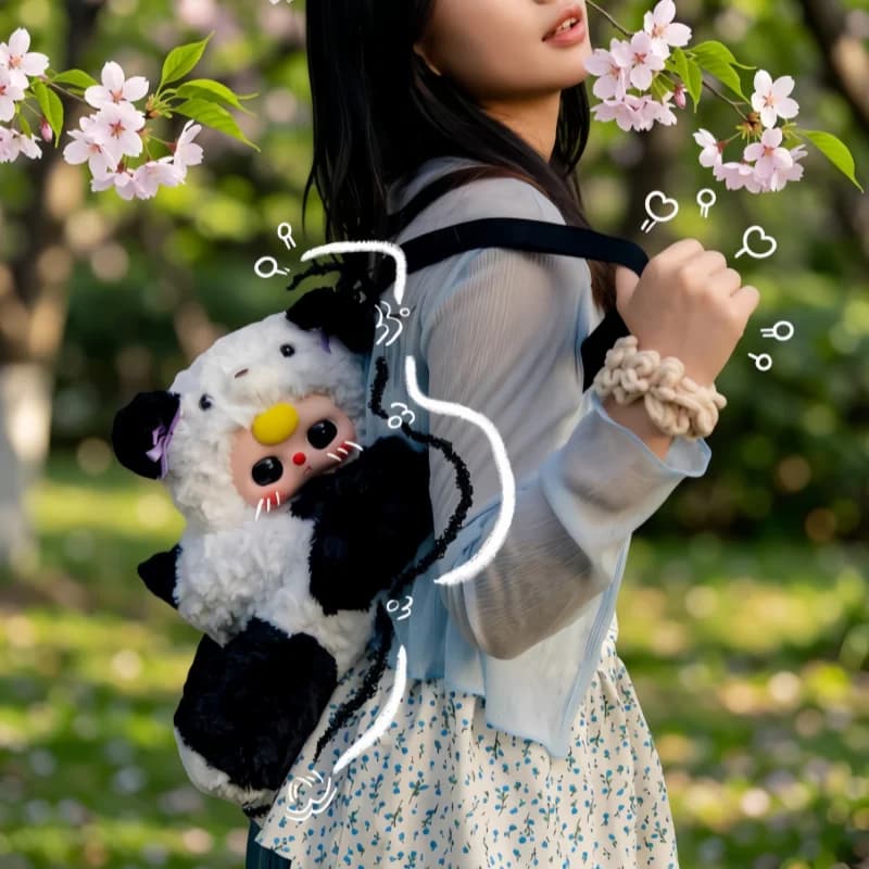 Zaino Peluche Coniglio Dapiaoliang, Borsa Decorativa Morbida e Soffice a Forma di Bambola Imbottita con Orecchie Lunghe, Stile Blind Box per Ragazze