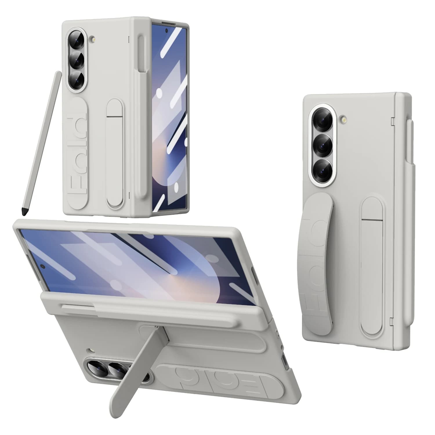 Con portapenne S per Samsung Galaxy Z Fold 7 6 5 4 3 2 Custodia con cerniera TriFold Protezione per schermo intero antiurto Pellicola di vetro