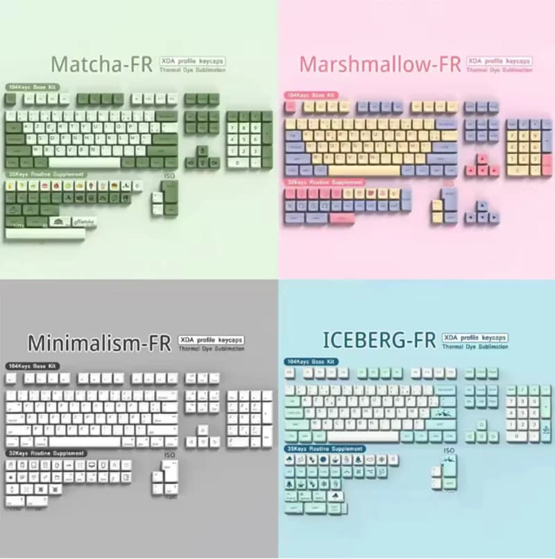 FR Copritasti PBT XDA Keycap per Cherry MX Switch Gaming Tastiera meccanica GMK67 Dye Sub French Key Caps ISO Azerty Layout