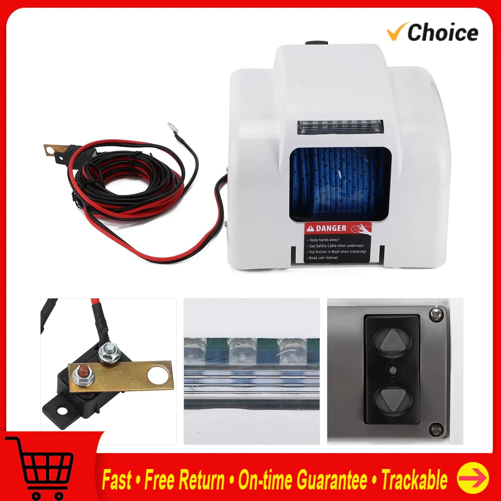 Verricello Elettrico Marino da 30 libbre 12V con Telecomando per Barche da Pesca, Kit Verricello Ancoraggio Elettrico Marino, Accessorio