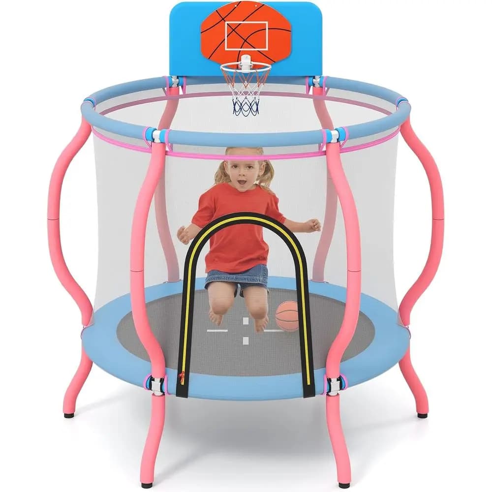 Tpoline da basket per bambini per interni/esterni con tabellone largo, rete alta, per bambini dai 3 ai 6 anni, massimo 330 libbre