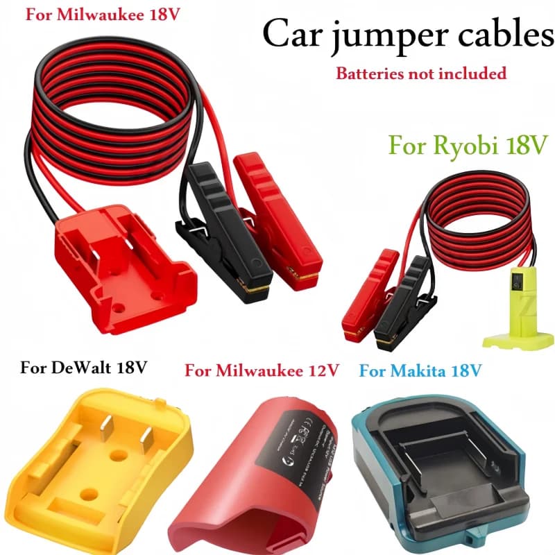 Cavo di avviamento per auto con cavo di avviamento per Milwaukee/per Dewalt/Ryobi/per Makita18V Cavo booster per auto con batteria Utensili elettrici
