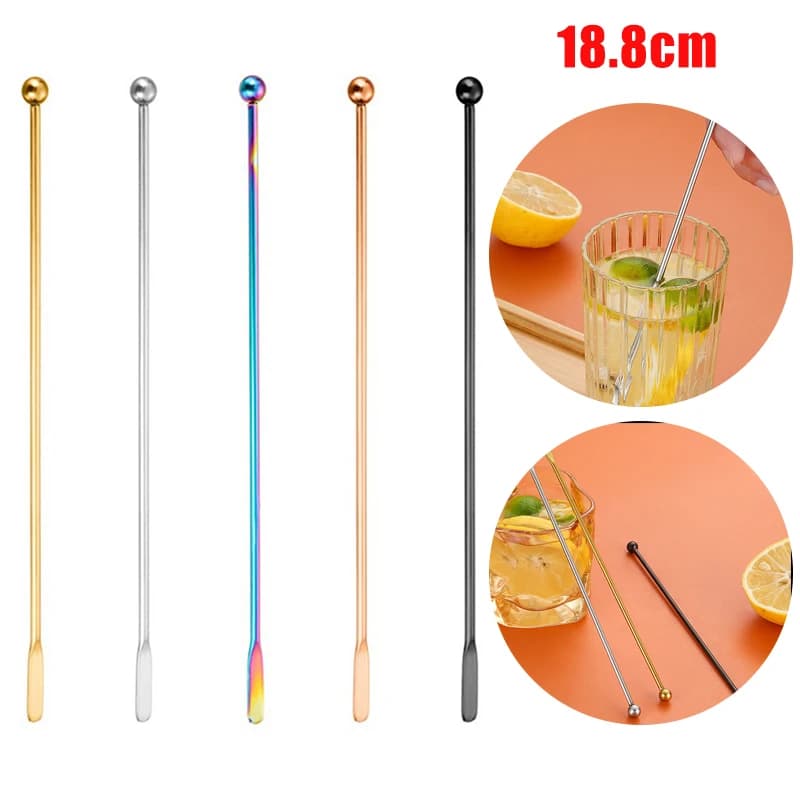 Stainless Steel Coffee Stir Stick Juice Rio Cocktail Drink Stirring Mixer Sticks Wedding Party Bar Muddler Champagne Stirrer