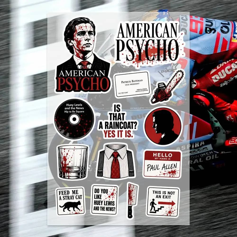 A-merican P-sycho Stickers Moto Sticker Auto Body Bumper Windows Motorcycle Laptop Walls Vinyl Decal Car Tuning Accessories