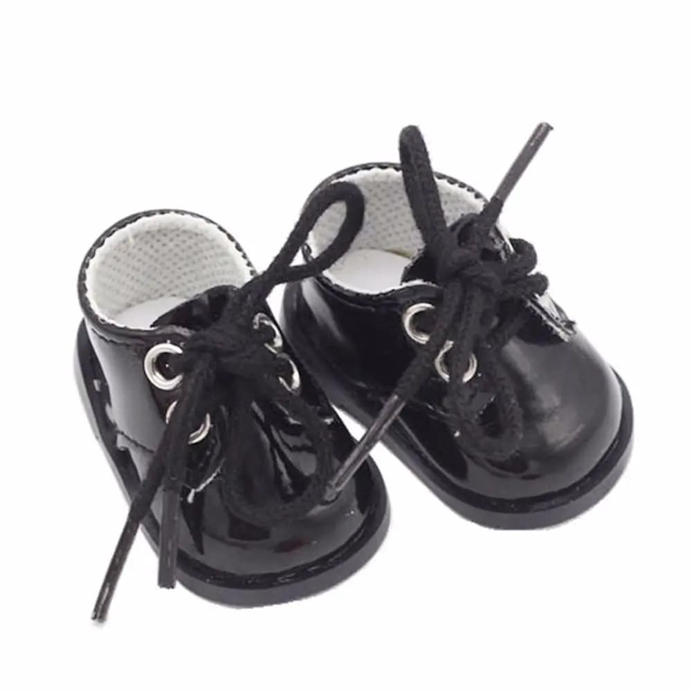1 Pair 5.5*2.8cm PU Shoes for Doll 14 Inch Fashion Doll Mini Shoes for DIY Handmade Doll Accessories Toys