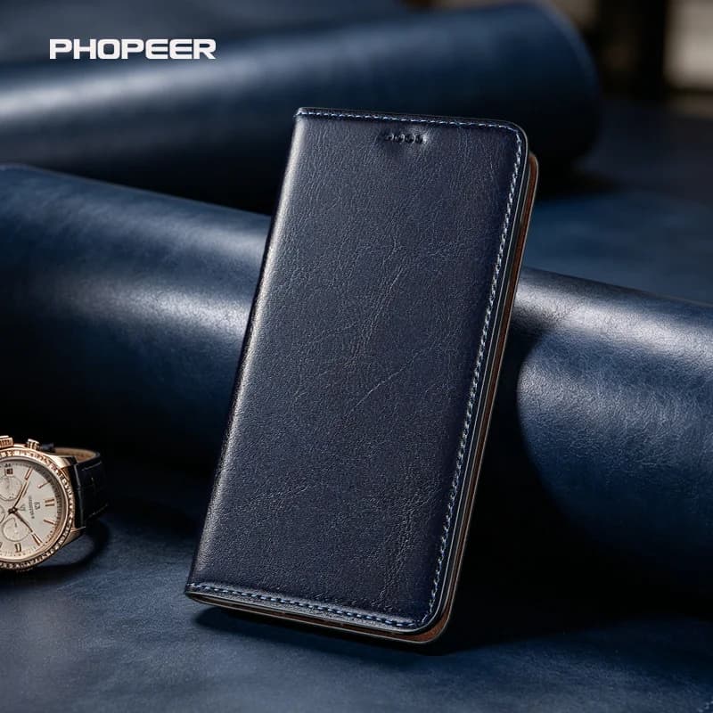 Luxury Genuine Leather Case for Tecno Infinix Hot 60 50 40 30 20 i S Play NFC Pro Plus Horse skin texture card pack phone case