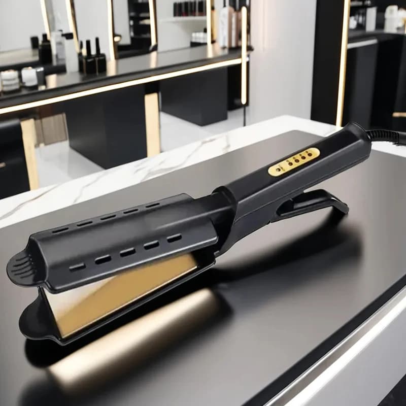 Professional styling tool large plate iron panel with four temperature adjustable ceramic tormaline ions for hair plates