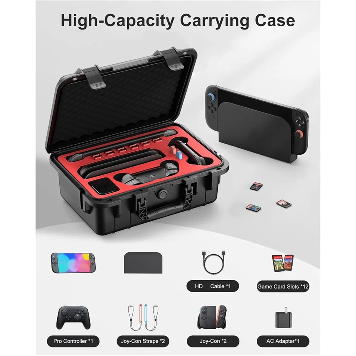 Custodia rigida da trasporto L68A per Nintendo Switch 2, custodia da viaggio rigida con fodera morbida per accessori per riporre controller Switch 2 B