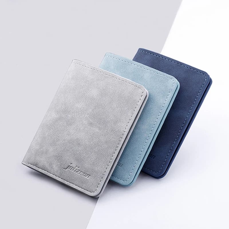 Portafoglio moda uomo/donna ID/porta carte di credito portafoglio per uomo portamonete Multi-carta portafoglio piccolo a due pieghe portamonete nero/grigio